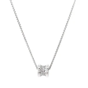 Bvlgari B.Zero1 Pendant Necklace 18K White Gold with Diamonds - Picture 1 of 4