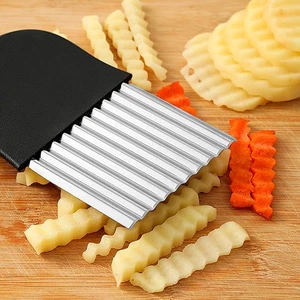 Cuchillo corrugado de acero inoxidable cortador ondulado de papas fritas vegetales 1 pieza - Imagen 1 de 16