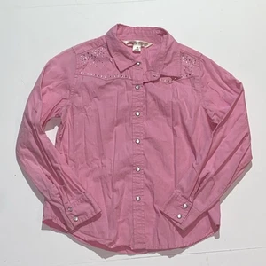 Cumberland Outfitters For Her Western Shirt Size Med. Pink Rodeo Cow Girl Pearl - Picture 1 of 8