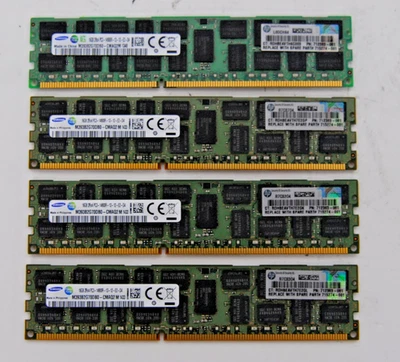 Samsung 64GB (4x16GB) M393B2G70DB0-CMAQ2M 2RX4 PC3-14900R (HP 712383-081) - Image 1 of 4