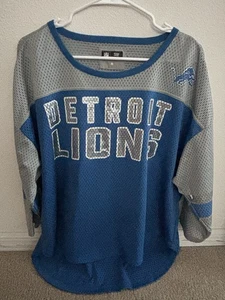 Camiseta de malla de los Detroit Lions G-III para mujer M ropa de la NFL primer equipo manga 3/4 local - Imagen 1 de 16
