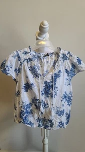 Top de verano Spiaggia Dolce lino azul blanco Vacay Beach Lake talla mediana para mujer - Imagen 1 de 8