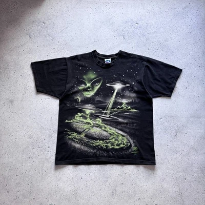 Liquid Blue 1997 Alien Vintage T-Shirt Single Stitch Rare All Overprint - Image 1 of 4