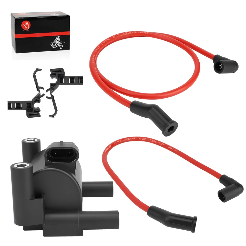 2007 2008 2009 para tren nocturno FXSTB bobina de encendido + cables con kit de tapa de bujía Foto 1 de 4