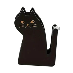 Wooden Black Cat Shaped Tape Dispenser Novelty Home Office Desktop Accessory - Picture 1 of 7
