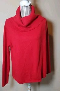 Katherine Kelly Pullover Damen XL rot 100% Kaschmir Wasserfallausschnitt weich Luxus - Bild 1 von 6