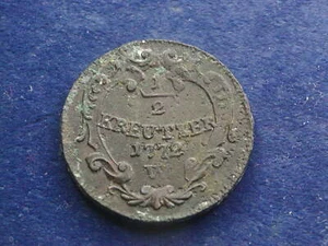 1/2 Kreuzer 1772 W Joseph II. W/19/622 - Foto 1 di 2