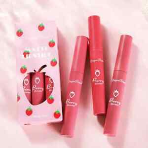 3 Pcs Sweet Liquid Lipstick Set Matte Velvet Lip Glaze Waterproof Long Lasting N