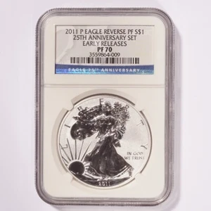 2011-P Silver American Eagle Reverse Proof NGC PF70 Early Releases - Picture 1 of 2