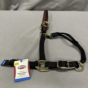 Tejedor de 1"" Dbl Hebilla Corona Adj barbilla y garganta Snap Halter negro 35-6025-BKPick talla - Imagen 1 de 6