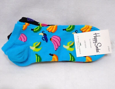 Meias HAPPY SOCKS 2 pr baixas unissex 41-46 (femininas 10-12.5/masculinas 8-12) novas com etiquetas - Imagem 1 de 3