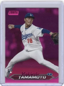 2024 Topps Stadium Club 114 Yoshinobu Yamamoto RC Pink Foil (SP) 🔥🔥 Dodgers - Picture 1 of 2