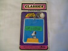 Vintage 1971 Aviva Classics Snoopy Key Chain 2 Sided Plastic - Brand New Sealed