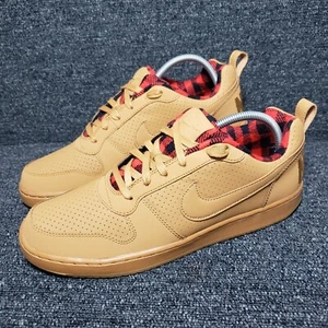 Nike Court Borough Low Premium Mens 10.5 Wheat Red Black Plaid Shoes 844881-700 - Picture 1 of 16