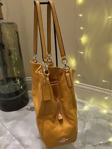 COACH MADISON LEATHER PHOEBE GOLD/BRIGHT MANDARIN 26224- Excellent Condition! - Picture 1 of 13