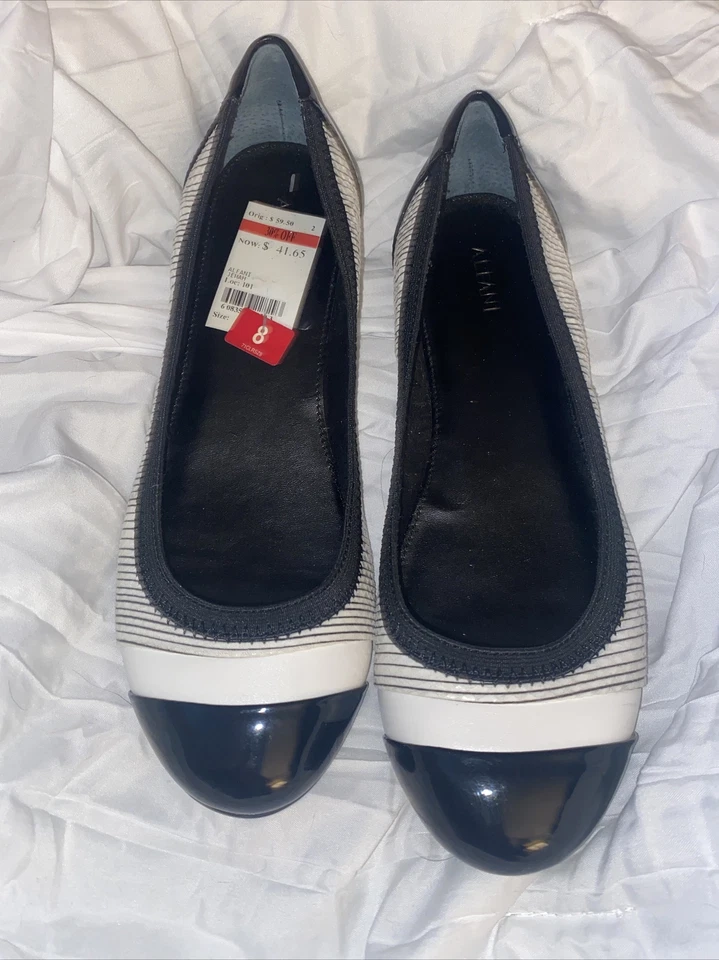 НОВЫЙ БЕЗ КОРОБКИ ALFANI JEMAH ЗАКРЫТЫЙ НОСОК БАЛЕТКИ ТУФЛИ ЧЕРНЫЕ ЖЕНСКИЕ 8 М - Изображение 1 из 4