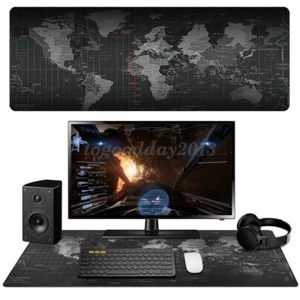 90*40/80*30 CM Non-slip World Map Design Wide Large Computer Mouse Pad Desk Mat - Picture 1 of 11