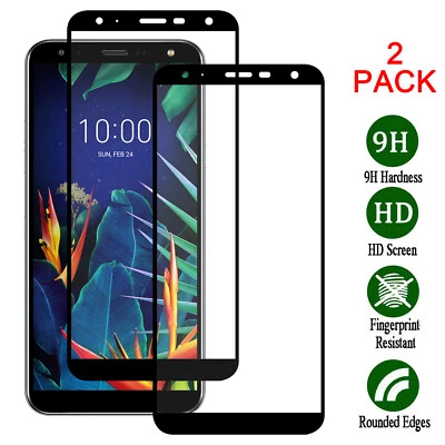 2 Pcs Full Coverage Tempered Glass Screen Protector for LG K40/K12 Plus/X4 2019 - Image 1 of 4