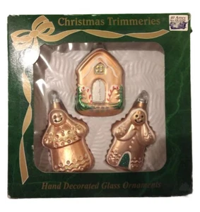 Christmas Trimmers Glass Gingerbread Christmas Ornaments Collectible Gift - Picture 1 of 4