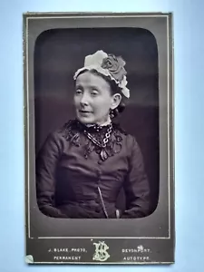 Autotype CDV Lady Excellent Jewellery & Fashion by J Blake Devonport - Picture 1 of 2