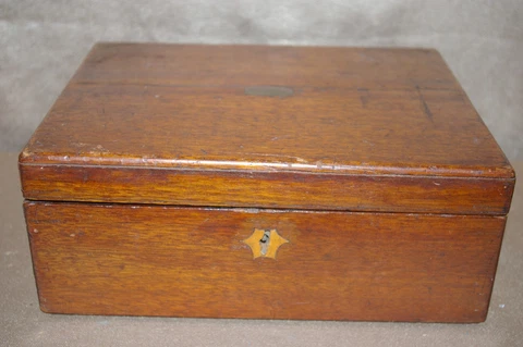 Antique Wood Sloped Writing Box Cover