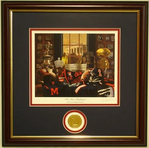 FÚTBOL MISSISSIPPI "OLE MISS TRADICIONES" impresión enmarcada firmada por Greg Gamble - Imagen 1 de 1