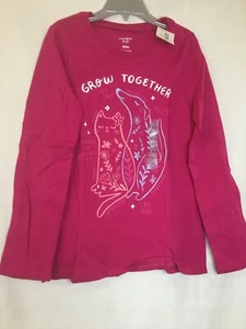 NWT Carter's Cat Kitty Dog Puppy Tee Shirt Top Girls Long Sleeve Pink many sizes - Picture 1 of 4