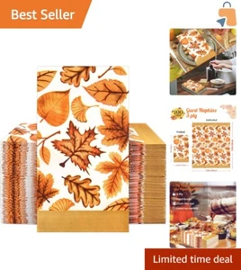 Fall-Themed Disposable Hand Towels - 100 Count, Perfect for Thanksgiving Dinners - Picture 1 of 9