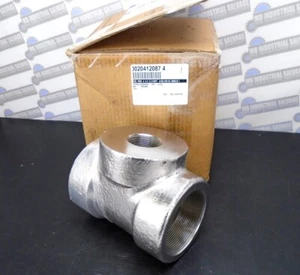 PENN - 316 SS FORGED Reducer TEE 4"- 4 in 4x4x2 FNPT - 3000 lb - A182-316SS - Picture 1 of 19