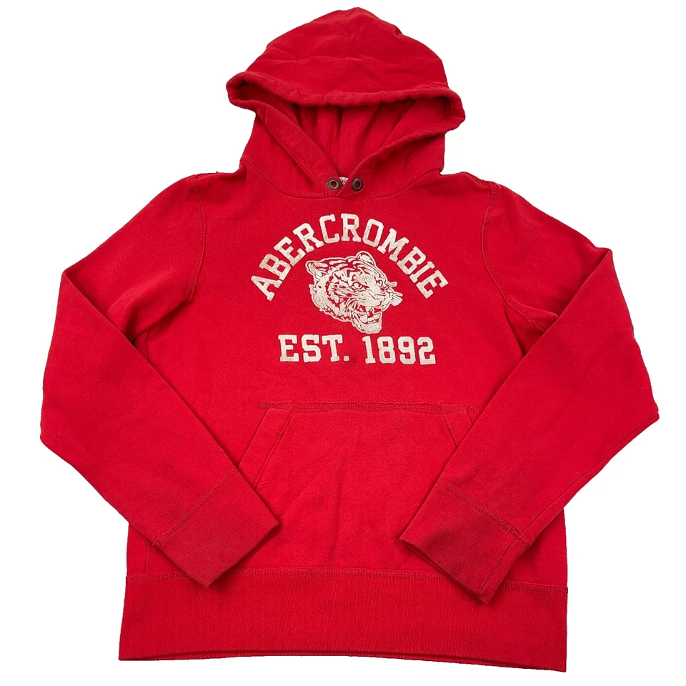 Sudadera con capucha vintage Y2K Abercrombie & Fitch niños XL roja tigre jóvenes niños Foto 1 de 4