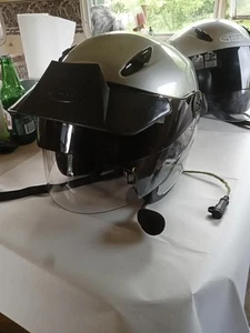 Gmax Gray Motorcycle Helmet, Half Visor, And Full Vis, Ear And Micro,DOT 17S,,XL - Picture 1 of 24