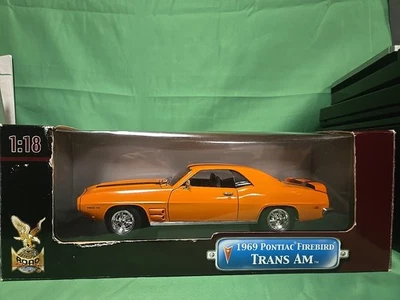 1969 Pontiac Firebird Trans Am. 1/18 scale metal Diecast. Custom color Orange - Image 1 of 4
