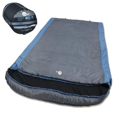 YOUR GEAR yourGEAR Schlafsack Ostria Duo -3°C 2 Mann Deckenschlafsack 230x160 cm Blau Grau