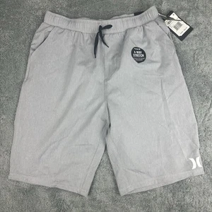 NEW Hurley Shorts Hybrid Boys XL 4 Way Stretch Pull On Wolf Gray Elastic Swim - Picture 1 of 9