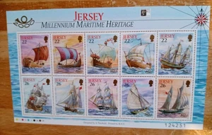 Jersey Mint Stamps Sheet. Millennium Meritime Heritage. 10 Different Sail Ships. - Picture 1 of 1