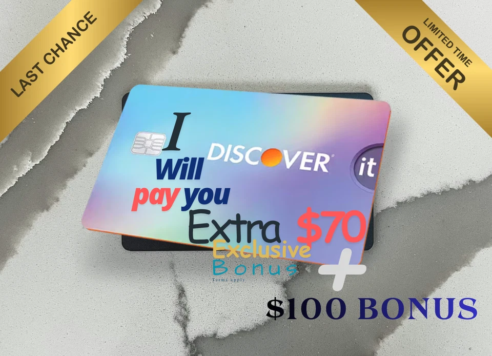 Discover it Credit card | Earn 100$ +  $70 Cash Bonus from Me! - Image 1 of 1