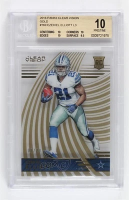 2016 Clear Vision Rookies Level 3 Gold /29 Ezekiel Elliott #169 BGS 10 Rookie RC - Image 1 of 2