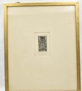 1938 JOHN TAYLOR ARMS Miniature Etching framed "Choir Stalls St Cecilia" signed - Picture 1 of 5