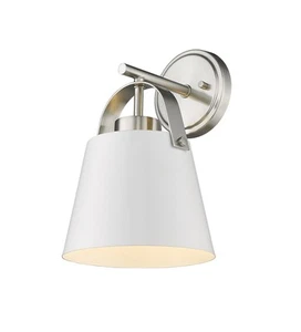 Z-Lite 726-1S Z-Studio 13" Tall Wall Sconce - Matte White / Brushed Nickel - Picture 1 of 12