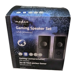 Altavoces para juegos Nedis 18W 2.0 para PC y computadora portátil USB y sonido estéreo compacto de 3,5 mm - Imagen 1 de 15