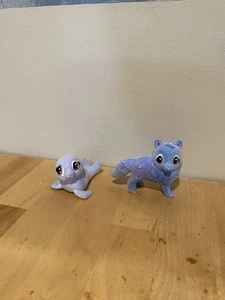 Flocked Purple Fox And Seal Figurines By Crayola Set Of 2 - Picture 1 of 10