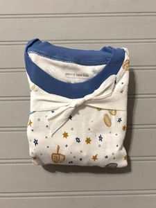 Pottery Barn Kids 2pc Hanukkah Pajamas- NWOT Blue White Size 6 Pajama Set - Picture 1 of 3