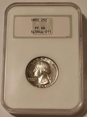 1950 Washington Quarter PF66 NGC OH Toning Low Proof Mintage - Image 1 of 4