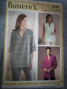 Butterick B6801 Misses Womens Top 18W 20W 22W 24W Sewing Pattern FF Uncut - Picture 1 of 2