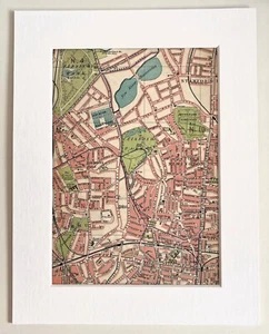 Antique 1925 London Map - Mounted-HIGHBURY-STOKE NEWINGTON-KINGSLAND-FINSBURY PK - Picture 1 of 1