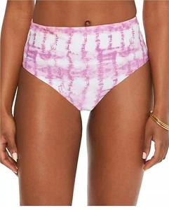 Bar III Summer Stripes High-Rise Bikini Swim Bottom Fushia Size Large - Picture 1 of 2