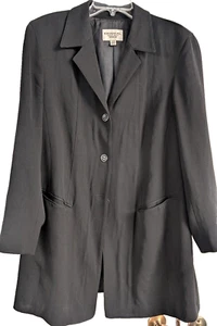 Plus size CLASSIC EMANUEL Ungaro BLACK Blazer. Sz 16/50 EU. Flattering Xtra long - Picture 1 of 10