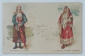 14130 1452 Cartolina - Costumi Osilo Sardegna Contadino di Varallo VC - VG 1902 - Imagen 1 de 4