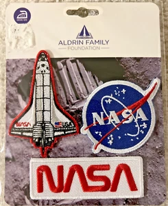 NASA Aldrin Family Foundation Embroidered Iron-On Patch 3 Pc - Picture 1 of 3