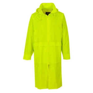 Portwest S438 Classic Waterproof Rain Jacket Hooded Long Trench Rain Coat - Picture 1 of 6